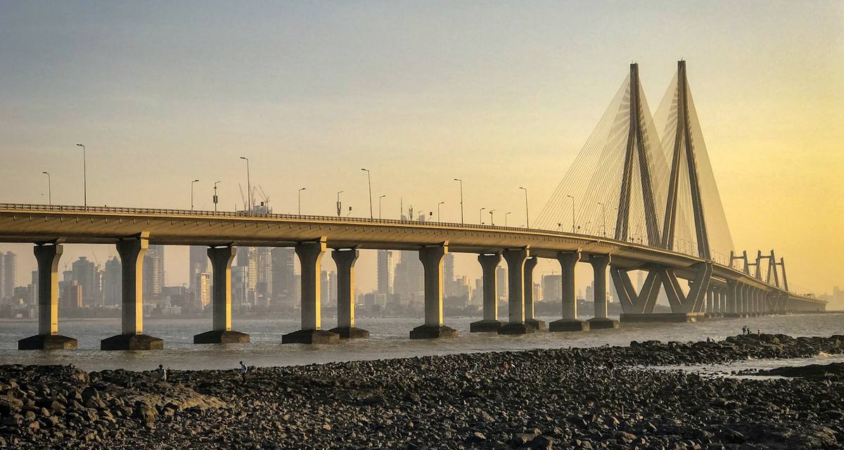 The Bandra-Worli Sea Link in Mumbai at sunrise