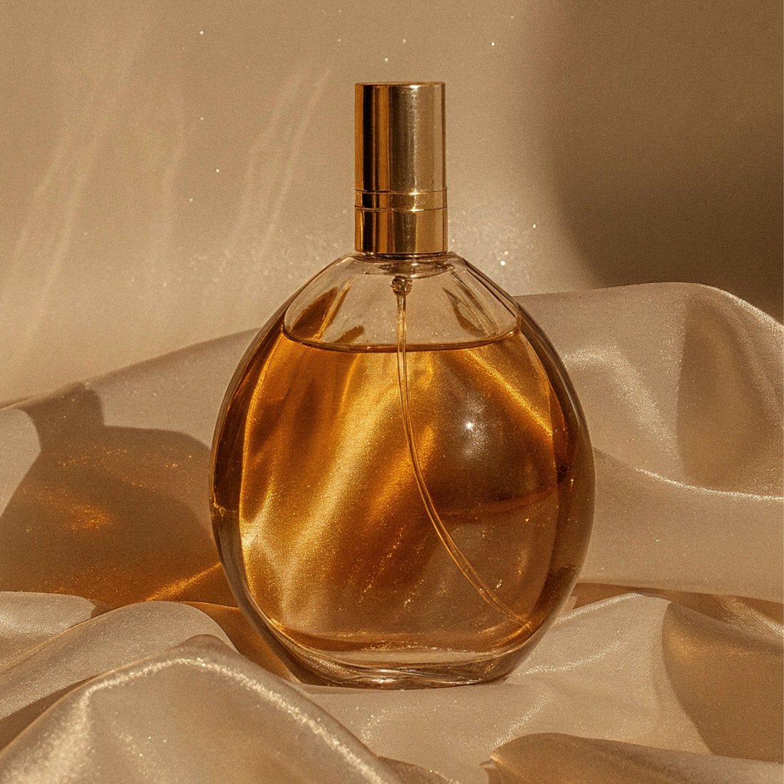 No. 03 Néroli Blanc, a rounded flacon of pale gold extrait on ivory silk